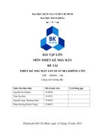 BÀI TẬP LỚN MÔN THIẾT KẾ NHÀ MÁY ĐỀ TÀI THIẾT KẾ NHÀ MÁY SẢN XUẤT BIA KHÔNG CỒN