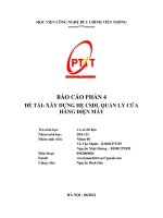 BÁO CÁO PHẦN 4 ĐỀ TÀI XÂY DỰNG HỆ CSDL QUẢN LÝ CỬA HÀNG ĐIỆN MÁY