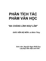 PHÂN TÍCH TÁC PHẨM VĂN HỌC “BA CHÀNG LÍNH NGỰ LÂM