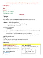 GIÁO án tIẾNG ANH 9 học kỳ 1 CHUẨN CV 5512 