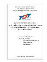 Giải pháp nâng cao chất lượng dịch vụ buồng phòng tại khách sạn Silverland Yen