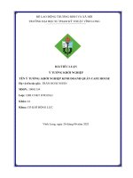 BÀI TIỂU LUẬN Ý TƯỞNG KHỞI NGHIỆP  Ý TƯỞNG KHỞI NGHIỆP KINH DOANH QUÁN CAFE HOUSE