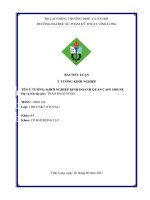 TIỂU LUẬN ý TƯỞNG KHỞI NGHIỆP tên ý TƯỞNG KHỞI NGHIỆP KINH DOANH QUÁN CAFE HOUSE 