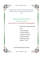 TIỂU LUẬN CUỐI kỳ đề tài LOGIC và các lỗi LOGIC TRONG đời SỐNG 