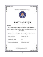 BÀI THẢO LUẬN Đề tài: “ƯU ĐIỂM VÀ HẠN CHẾ CỦA THUÊ NGOÀI LOGISTICS. THỰC TRẠNG VÀ XU HƯỚNG THUÊ NGOÀI LOGISTICS TẠI VIỆT NAM”
