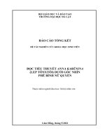 BÁO CÁO TỔNG KẾT ĐỀ TÀI NCKH SINH VIÊN: ĐỌC TIỂU THUYẾT ANNA KARÊNINA (LEP TÔNXTÔI) DƯỚI GÓC NHÌN PHÊ BÌNH NỮ QUYỀN