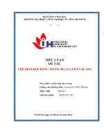 TIỂU LUẬN đề tài CHẾ ĐỊNH hợp ĐỒNG TRONG bộ LUẬT dân sự 2015 