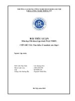 BÀI TIỂU LUẬN Môn học Lập trình Web TMĐT. ĐỀ TÀI Tìm hiểu về module xác thực