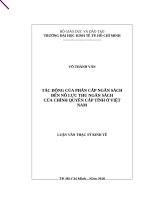 Tác động của phân cấp ngân sách đến nổ lực thu ngân sách của chính quyền cấp tỉnh ở việt nam  luận văn thạc sĩ