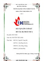 BÀI tập lớn CUỐI kỳ đề tài dự đoán mưa 