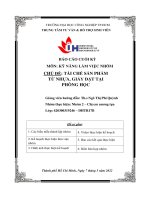 BÁO CÁO CUỐI KỲ MÔN KỸ NĂNG LÀM VIỆC NHÓM CHỦ ĐỀ TÁI CHẾ SẢN PHẨM TỪ NHỰA, GIẤY ĐẶT TẠI PHÒNG HỌC