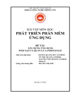BÀI TẬP MÔN HỌC PHÁT TRIỂN PHẦN MỀM ỨNG DỤNG ĐỀ TÀI XÂY DỰNG ỨNG DỤNG WEB TẠO VÀ QUẢN LÝ LANDINGPAGE