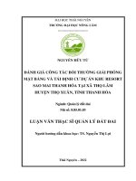 (LUẬN văn THẠC sĩ) đánh giá công tác bồi thường, giải phóng mặt bằng dự án khu resort sao mai thanh hóa, tại xã thọ lâm, huyện thọ xuân, tỉnh thanh hóa 