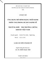 Ứng dụng mô hình mạng thần kinh nhân tạo trong dự báo kinh tế   trường hợp thị trường chứng khoán việt nam 