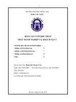 BÁO CÁO CUỐI HỌC PHẦN THỰC HÀNH NGHIỆP VỤ KHÁCH SẠN 2 Cơ sở học tập Intercontinental Westlake