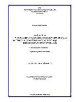 Những nhân tố ảnh hưởng đến nợ xấu của các chi nhánh ngân hàng thương mại trên địa bàn tỉnh vĩnh long 