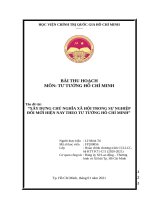 Xây dựng chủ nghĩa xã hội trong sự nghiệp đổi mới hiện nay theo tư tưởng Hồ Chí Minh