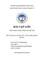 BÀI TẬP LỚN MÔN LỊCH SỬ ĐẢNG CỘNG SẢN VIỆT NAM ĐỀ TÀI Chiến cục Thu Đông 1953 – 1954 và Chiến dịch Điện Biên Phủ