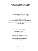 Nhu cầu chăm sóc sức khoẻ tinh thần người cao tuổi tại xã lam sơn  huyện tam nông  tỉnh phú thọ