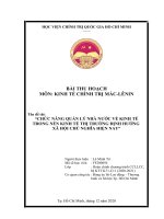 Chức năng quản lý Nhà nước về kinh tế trong nền kinh tế thị trường theo định hướng Xã hội chủ nghĩa hiện nay
