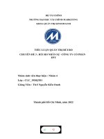 TIỂU LUẬN QUẢN TRỊ rủi RO CHUYÊN đề 3  rủi RO NHÂN sự CÔNG TY cổ PHẦN FPT 