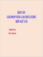 Báo cáo giải pháp thi giáo viên giỏi môn ngữ văn