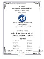 MÔN QUẢN TRỊ đổi mới SÁNG tạo CHUYÊN đề CHUNG PHÂN TÍCH KHÍA CẠNH đổi mới tại CÔNG TY HONDA VIỆT NAM 
