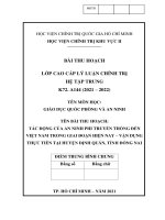 GIÁO DỤC QUỐC PHÒNG VÀ AN NINH TÁC ĐỘNG CỦA AN NINH PHI TRUYỀN THỐNG ĐẾN VIỆT NAM TRONG GIAI ĐOẠN HIỆN NAY – VẬN DỤNG THỰC TIỄN TẠI HUYỆN ĐỊNH QUÁN, TỈNH ĐỒNG NAI