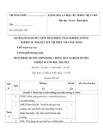 PHÂN PHỐI CHƯƠNG TRÌNH HOẠT ĐỘNG TRẢI NGHIỆM, HƯỚNG NGHIỆP 10 năm học 2022 2023