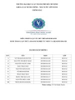 MÔN PHÁP LUẬT về CHỦ THỂ KINH DOANH BUỔI THẢO LUẬN THỨ 2 DOANH NGHIỆP tư NHÂN và hộ KINH DOANH 