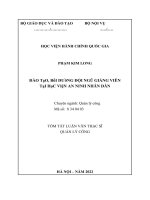 (TÓM tắt LUẬN văn THẠC sĩ) đào tạo, bồi dưỡng đội ngũ giảng viên tại học viện an ninh nhân dân 
