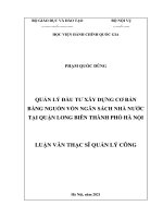 Quản lý đầu tư xây dựng cơ bản bằng nguồn vốn ngân sách nhà nước tại quận long biên, thành phố hà nội 