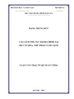 (LUẬN văn THẠC sĩ) cải cách thủ tục hành chính tại bộ văn hóa, thể thao và du lịch 