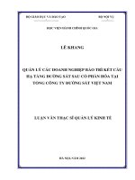 Quản lý các doanh nghiệp bảo trì kết cấu hạ tầng đường sắt sau cổ phần hóa tại tổng công ty đường sắt việt nam 