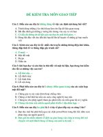 ĐỀ KIỂM TRA môn GIAO TIẾP TRONG KINH DOANH