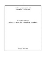 ĐỀ CƯƠNG MÔN HỌC PHÁP LUẬT VỀ CHỦ THỂ KINH DOANH VÀ PHÁ SẢN