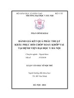 ĐÁNH GIÁ KẾT QUẢ PHẪU THUẬT KHÂU PHỤC HỒI CHÓP XOAY KHỚP VAI TẠI BỆNH VIỆN ĐẠI HỌC Y HÀ NỘI