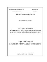 Thực hiện pháp luật về an toàn giao thông đường bộ tại huyện phong điền, tỉnh thừa thiên huế 