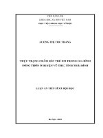 Thực trạng chăm sóc trẻ em trong gia đình nông thôn ở huyện Vũ Thư, tỉnh Thái Bình