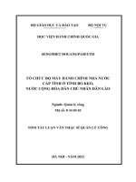 (TÓM tắt LUẬN văn THẠC sĩ) tổ chức bộ máy hành chính nhà nước cấp tỉnh ở tỉnh bo kẹo, nước cộng hòa dân chủ nhân dân lào 