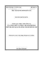 (TÓM tắt LUẬN văn THẠC sĩ) năng lực thực thi công vụ của công chức tư pháp   hộ tịch phường trên địa bàn quận ba đình, thành phố hà nội 