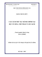 (TÓM tắt LUẬN văn THẠC sĩ) cải cách thủ tục hành chính tại bộ văn hóa, thể thao và du lịch 