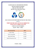 BÁO cáo bài tập lớn môn THIẾT kế NHÀ máy THỰC PHẨM đề tài THIẾT kế NHÀ máy sản XUẤT CIDER táo NĂNG SUẤT 9 TRIỆU LÍTNĂM