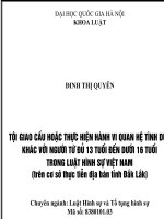 Tội giao cấu hoặc thực hiện hành vi quan hệ tình dục khác với người từ đủ 13 tuổi đến dưới 16 tuổi trong luật hình sự việt nam (trên cơ sở thực tiễn địa bàn tỉnh đắk lắk) (tt) 