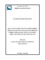 Quản lý đầu tư xây dựng hạ tầng giao thông đường bộ bằng nguồn vốn ngân sách nhà nước địa phương trên địa bàn tỉnh savannakhet, nước cộng hòa dân chủ nhân dân lào 