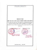 Báo cáo đề xuất cấp giấy phép môi trường dự án “Đầu tư xây dựng kinh doanh hạ tầng kỹ thuật khu cơng nghiệp Cầu Nghìn