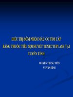 ĐIỀU TRỊ SỚM NHỒI MÁU CƠ TIM CẤP BẰNG THUỐC TIÊU SỢI HUYẾT TENECTEPLASE TẠI TUYẾN TỈNH