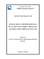 Áp dụng QFD và mô hình SERVQUAL để cải tiến chất lượng   bệnh viện đa khoa trung ương 