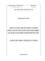 Quản lý đầu tư xây dựng cơ bản bằng nguồn vốn ngân sách nhà nước tại quận long biên, thành phố hà nội 