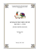 GIÁO án TRƯỜNG mầm NON kế HOẠCH THỰC HIỆN CHỦ đề TRƯỜNG mầm NON năm 2022   2023